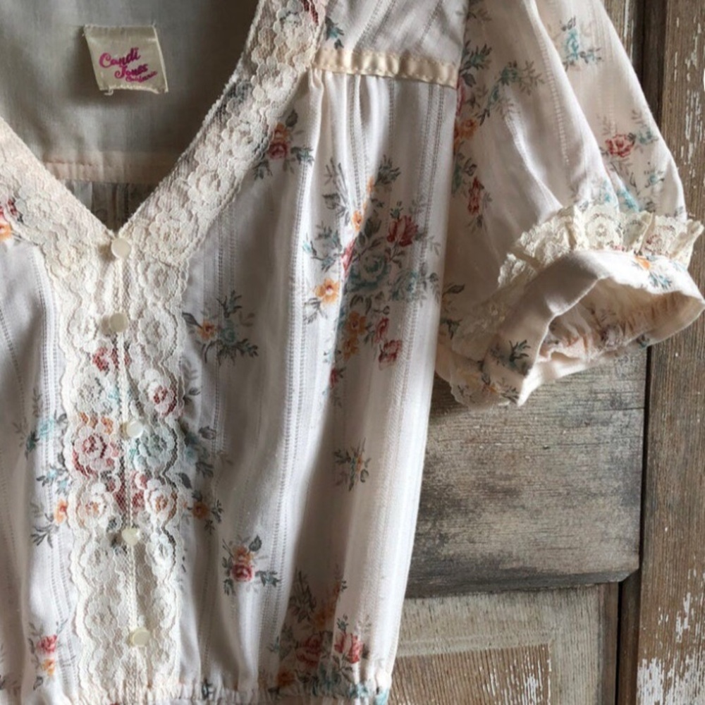 Vintage 70s Floral Candi Jones Dress S/M